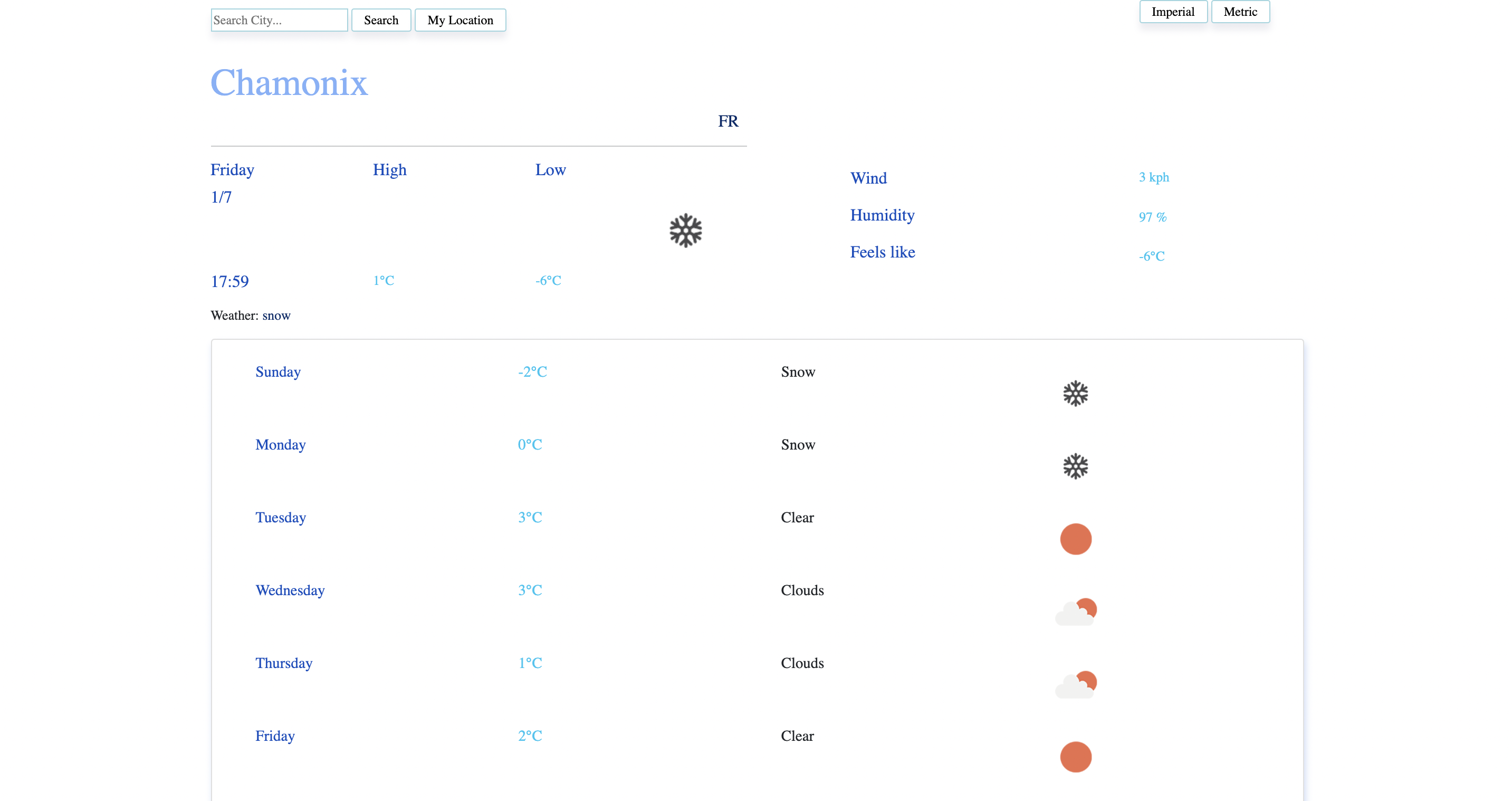 Weather Application Preview